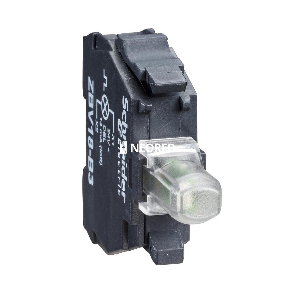 Dis-XB4/XB5 - Bloque luminoso led verde, 24-120VAC/DC