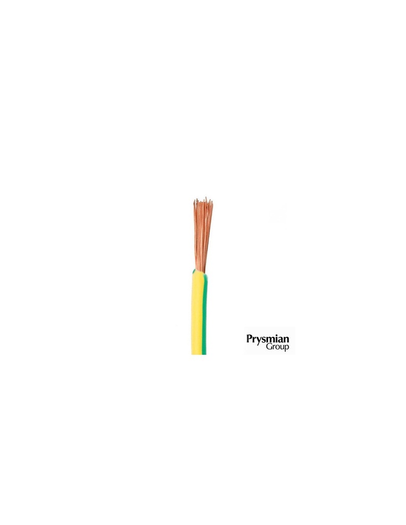 Cable unipolar 6 mm Verde/Amarillo Prysmian