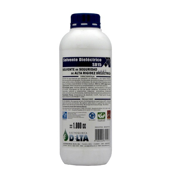 Solvente Dieléctrico SD15, No inflamable botella de 1 L
