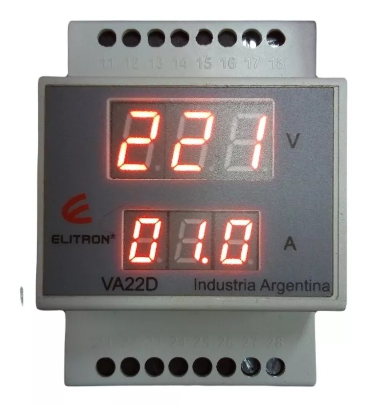 VA22D VOLTIMETRO AMPERIMETRO MONOF DIN 150A 220VCA