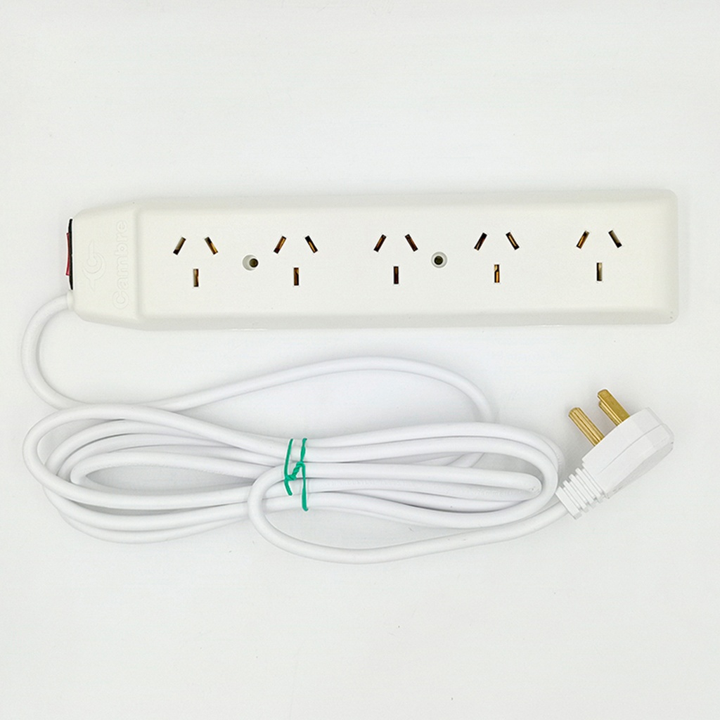 Prolongador de 5 Tomas BLANCO C/CABLE 3,00 MTS.