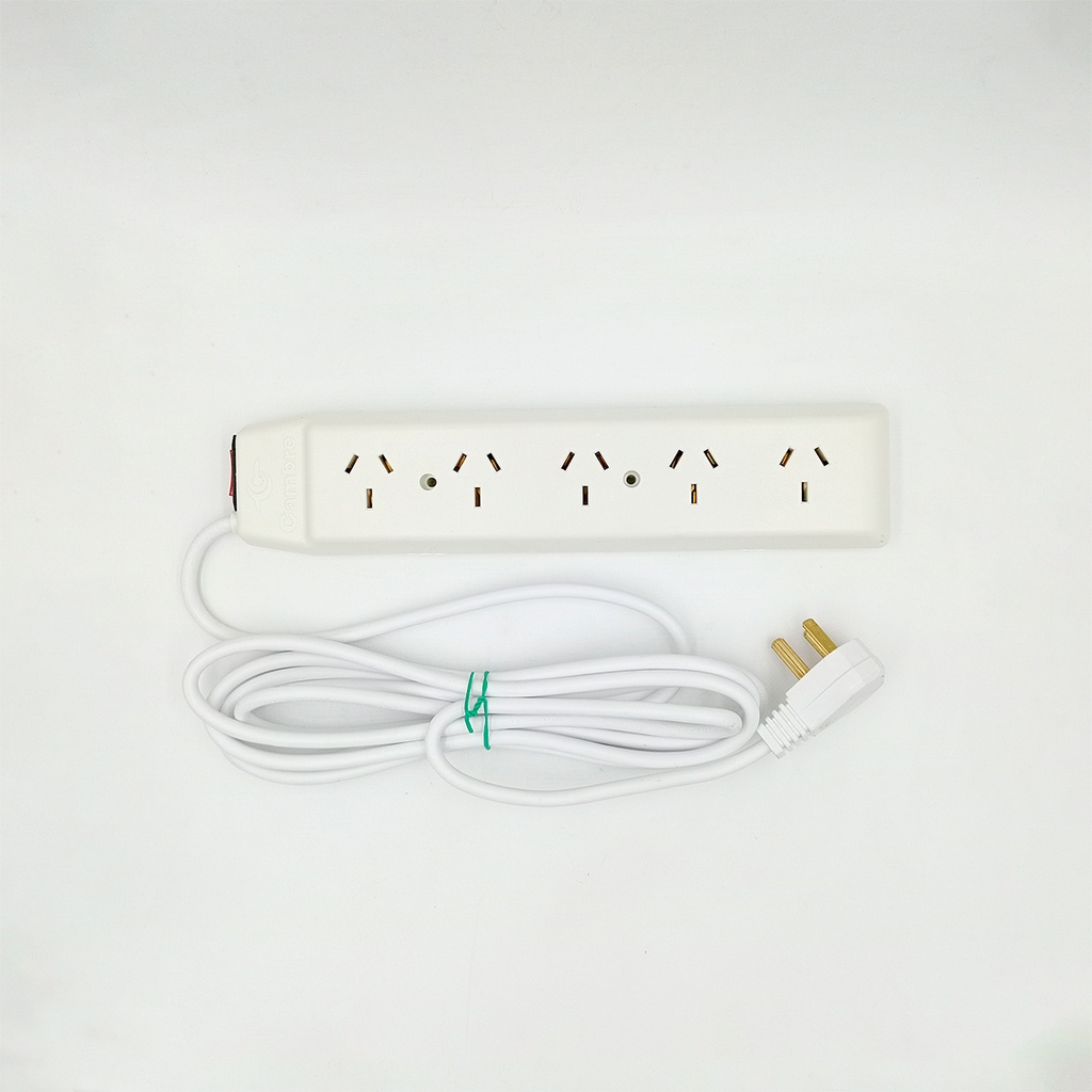 Prolongador de 5 Tomas BLANCO C/CABLE 1,50 MTS.