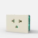 MODULO TOMA EURO-AMERICANO C/TIERRA - BLANCA