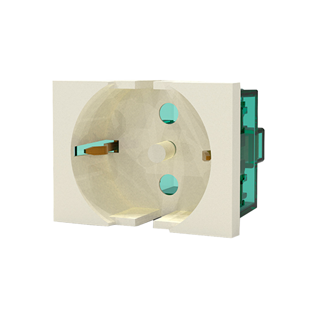 MODULO TOMA SCHUKO 16A. POLARIZADO - BLANCA