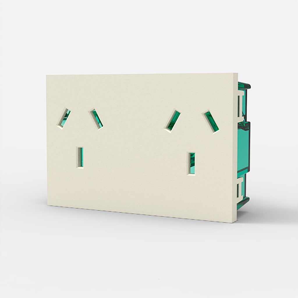 MOD.TOMA BIP.C/T.DOBLE "EASYFIT" SIN DERIVAC.C/PROTECC.  - BLANCA