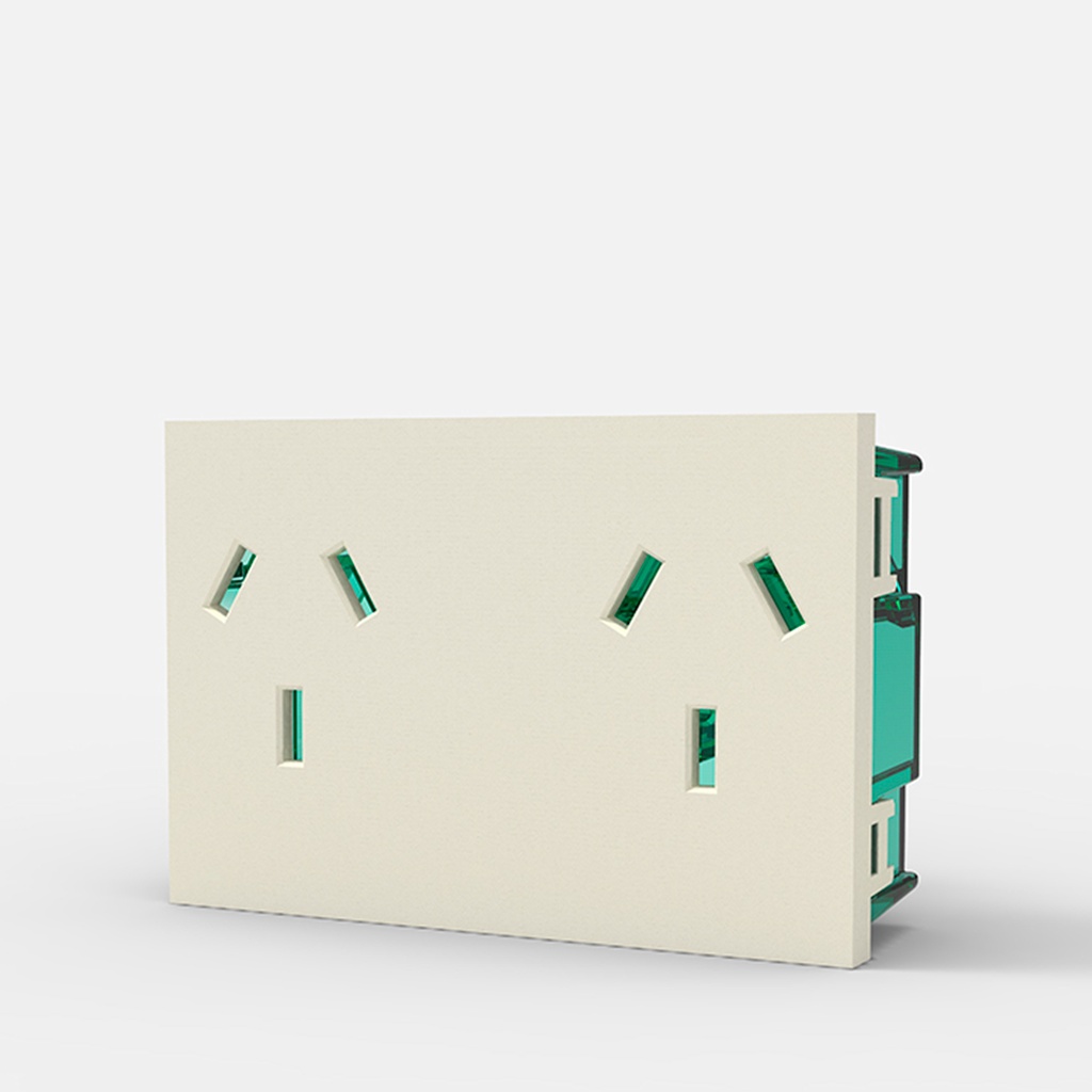 MOD.TOMA BIP.C/T.DOBLE "EASYFIT" SIN DERIVAC.C/PROTECC.  - BLANCA