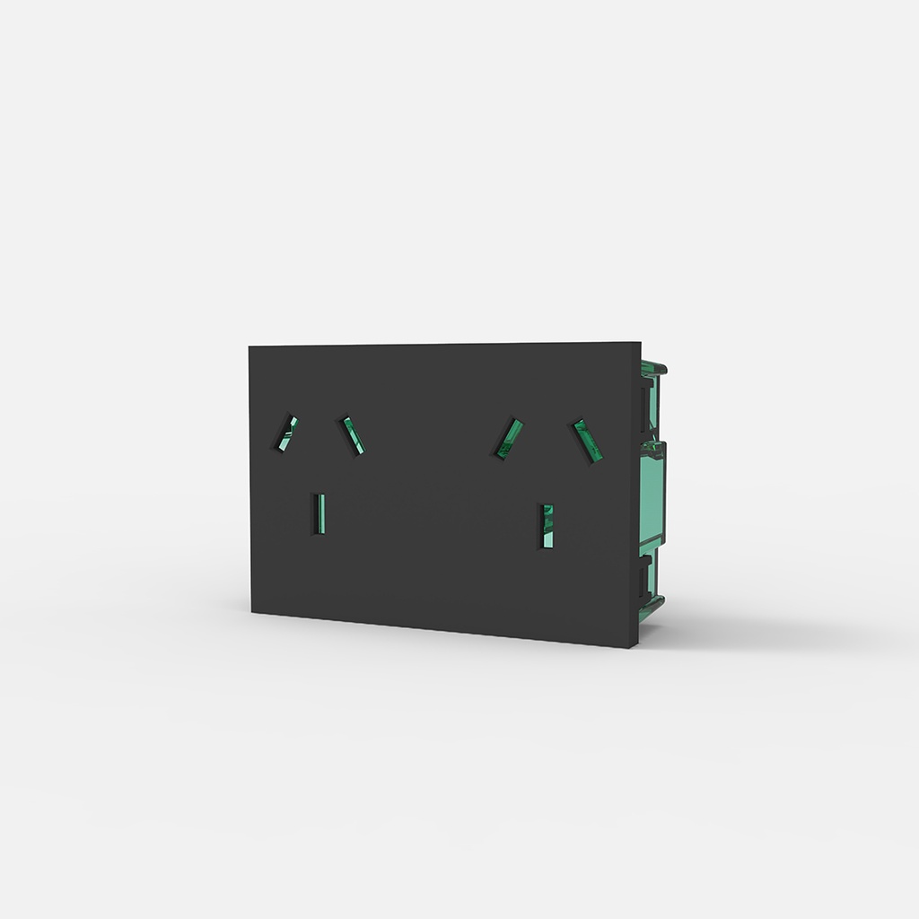 MODULO TOMA BIPOLAR C/TIERRA DOBLE "PREFIT" GRIS 