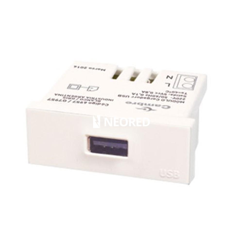 MODULO CARGADOR USB 220v BLANCO - BLANCA