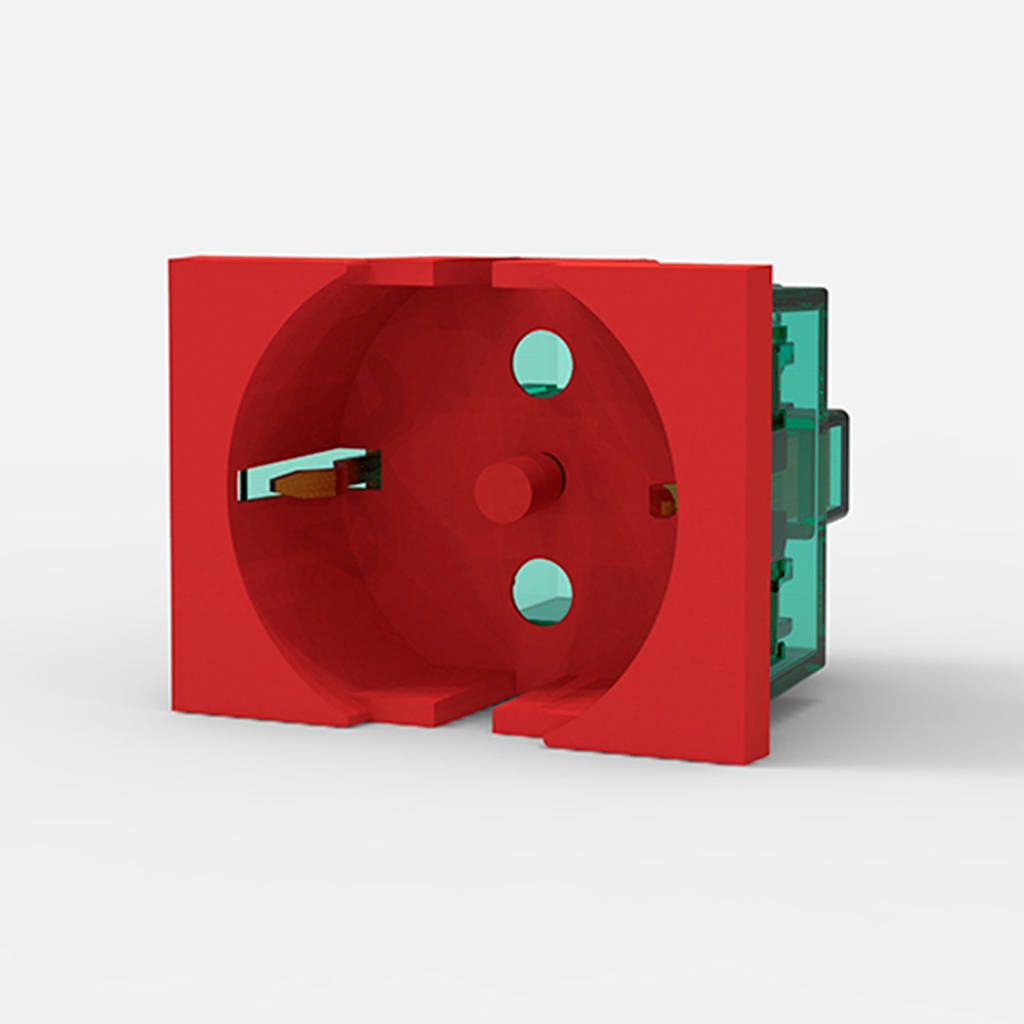 MOD.TOMA SCHUKO POLARIZADO P/ENERGIA ESTABILIZADA - ROJOS