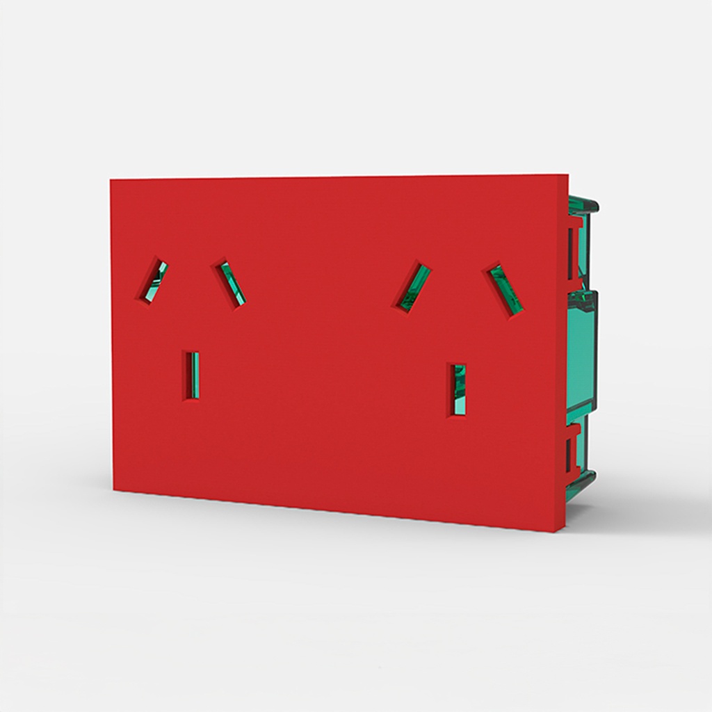 MOD.TOMA DOBLE C/T.P/ENERG.ESTAB.SIN DERIV.C/PROT.-EASYFIT - ROJOS