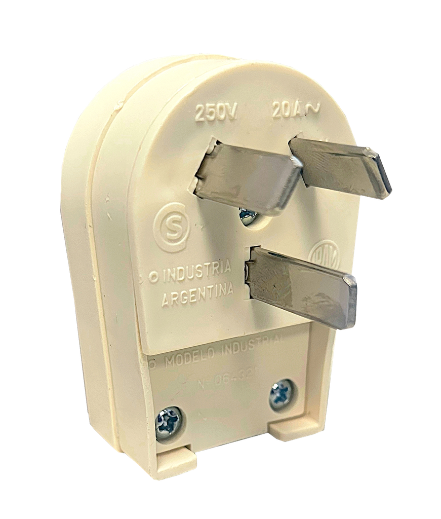 Ficha 20A con toma de tierra salida lateral MA