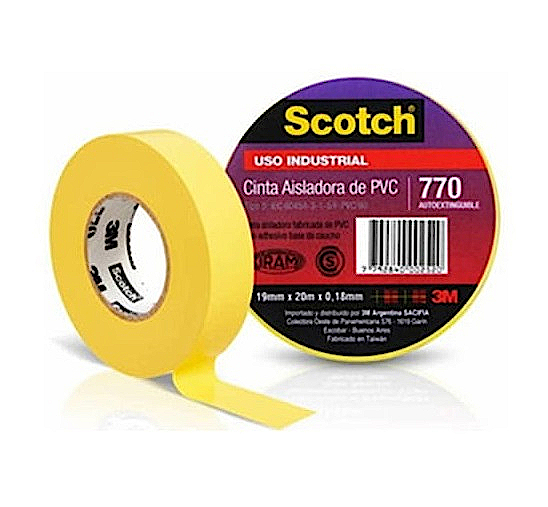 Cinta Aisladora 3M™ Scotch 770 Amarillo 19 mm. x 20 m.