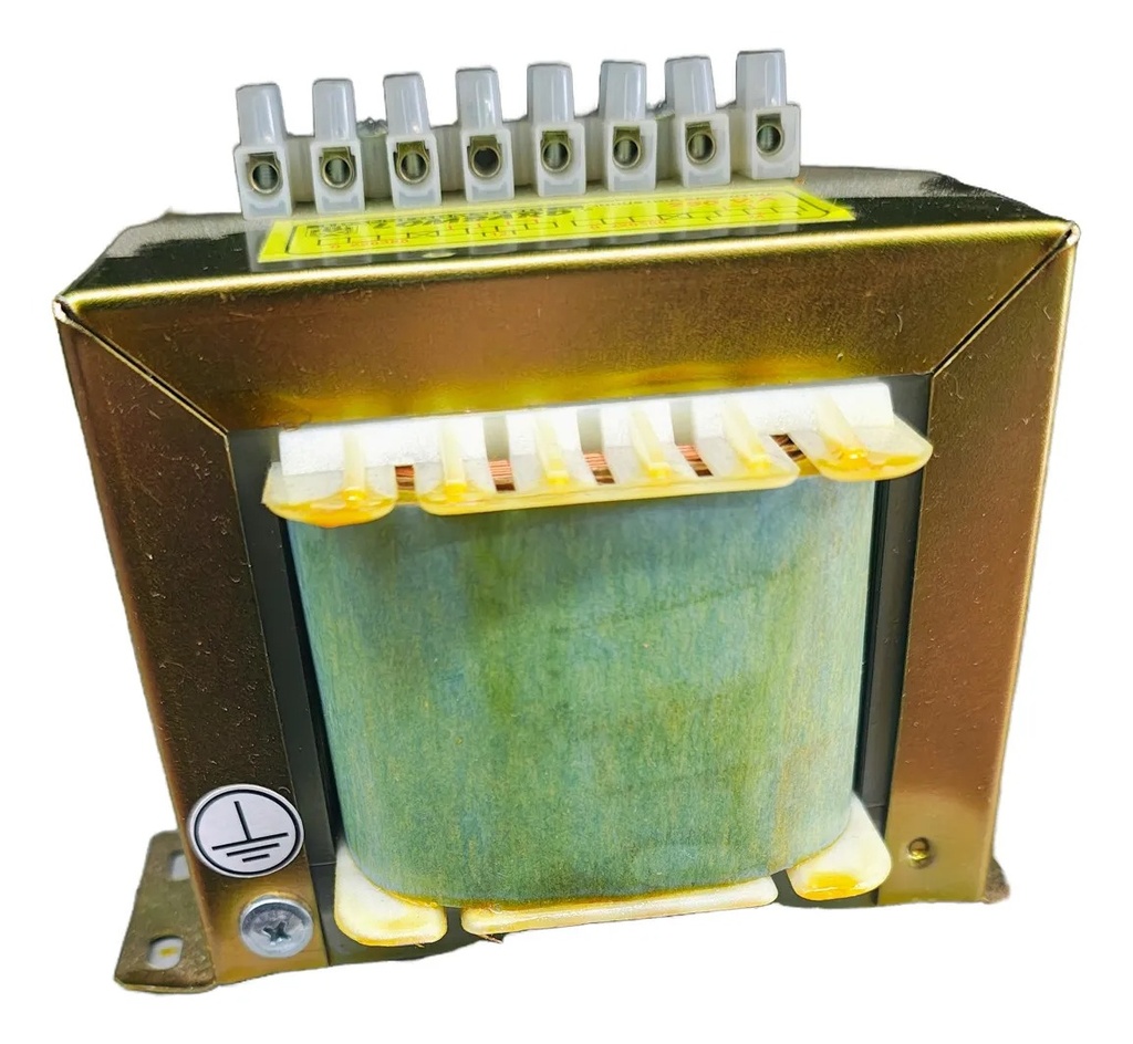Transformador Multitensión Standard Potencia:250 V.A Frente:150 Alto:115 Fondo:95 Peso:3.9 K.