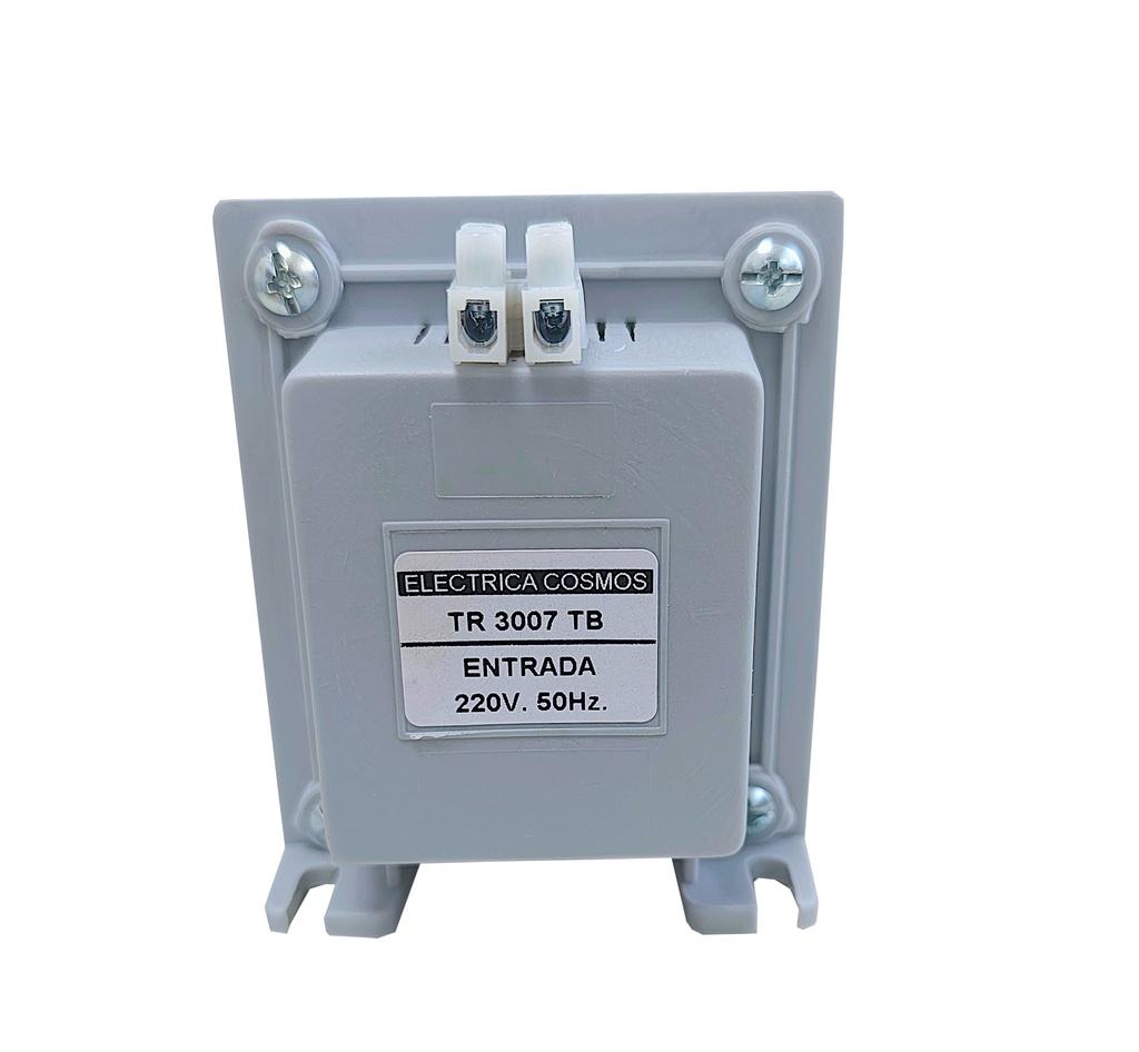 TRANSFORMADOR PARA USO INDUSTRIAL (TABLEROS, COMANDOS, CONTACTORES) ENTRADA 220V. / SALIDA 24V. 50Hz. CORRIENTE ALTERNA - 100W. Con tapas y bornes