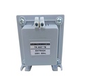 TRANSFORMADOR PARA USO INDUSTRIAL (TABLEROS, COMANDOS, CONTACTORES) ENTRADA 220V. / SALIDA 24V. 50Hz. CORRIENTE ALTERNA - 100W. Con tapas y bornes