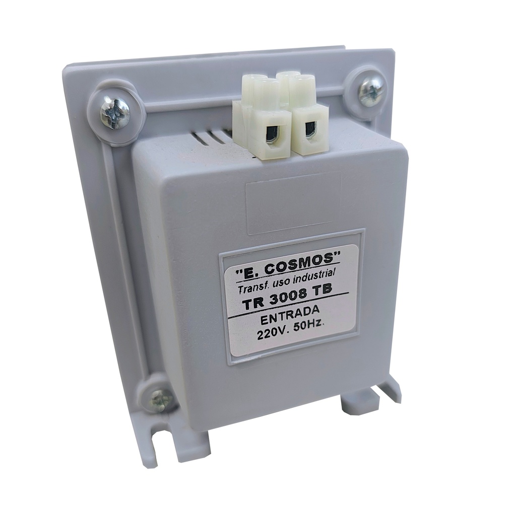 TRANSFORMADOR PARA USO INDUSTRIAL (TABLEROS, COMANDOS, CONTACTORES) ENTRADA 220V. / SALIDA 24V. 50Hz. CORRIENTE ALTERNA - 150W. Con tapas y bornes