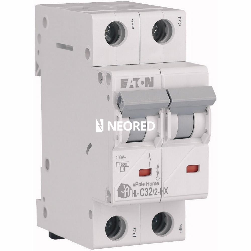 Interruptor auto. curva tipo C 4,5kA, Bipolar 32A