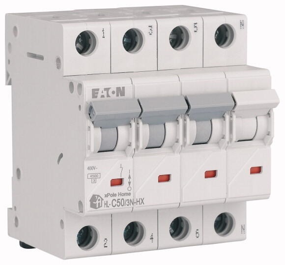 Interruptor auto. curva tipo C 4,5kA, Tripolar + Neutro 40A