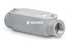 CAJA DE PASO de ALUMINIO TIPO CONDULET ESTANCO CON 1 TAPA/JUNTA de 2 VIAS 180* 1 1/2" NPT