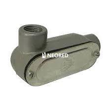 CAJA DE PASO de ALUMINIO TIPO CONDULET ESTANCO CON 1 TAPA/JUNTA de 2 VIAS 90* DER. 1 1/4" NPT