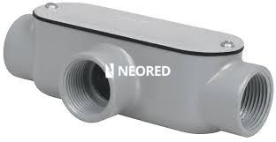 CAJA DE PASO de ALUMINIO TIPO CONDULET ESTANCO CON 1 TAPA/JUNTA de 3 VIAS 2"  GAS