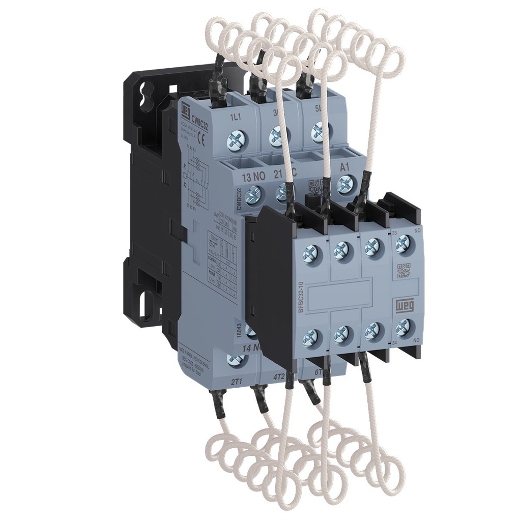 Contactor para Maniobra de Capacitores Trifásicos - 20kVAr - Bob 220VAC - 1NA - CWBC25-21-30 D23