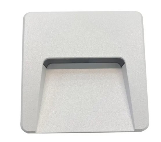 ARTEFACTO DE APLICAR EXTERIOR CUADRADO, COLOR BLANCO, UNIDIRECCIONAL, IP65, AC100-240V, 3W 100LM, RA>80, BLANCO CALIDO