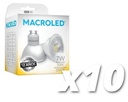 PACK X10 DICRO MACROLED ECO 7W AC100-240V CALIDO 3000K SPD1500V 38º