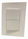 Llave Bauhaus 2 Teclas Punto Tapa Ribete Blanco Cambre