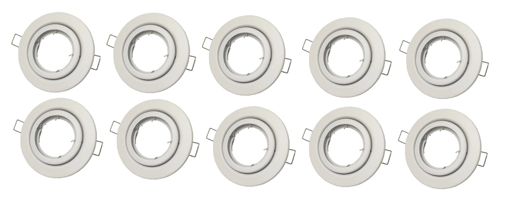 Pack X10 Aros Embutir Dicroica Blancos Macroled Adf-d10-bco