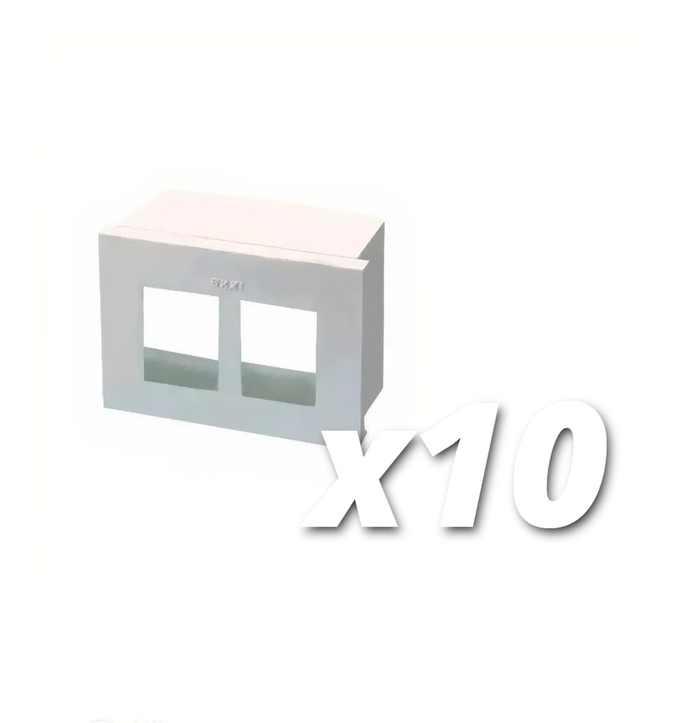 Pack x10 Cajas De Aloje Doble Para Modulo Rj45 Y Rj11 Cambre