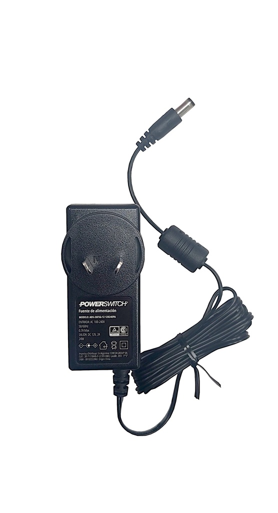 Fuente de alimentación AC 100-240V, 50/60Hz, DC 12V, 2A