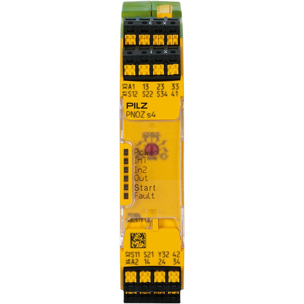 Dispositivo de seguridad PNOZsigma (standalone), entradas: conexionado monocanal/bicanal con/sin detección de derivación, rearme manual/automático, salidas: 3 NA, 1 NC, 1 SEMIC., UB 24 V DC, ancho: 22, 5 mm, bornes de resorte enchufables, supervisión de parada de emergencia, puertas protectoras,ba rreras fotoeléctricas de seguridad. 