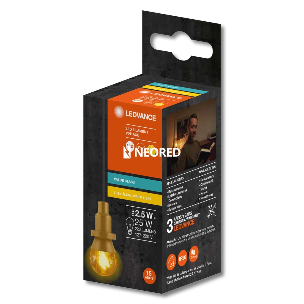 Dis-LED VINTAGE CLP 2.5W 2500K BIV E27