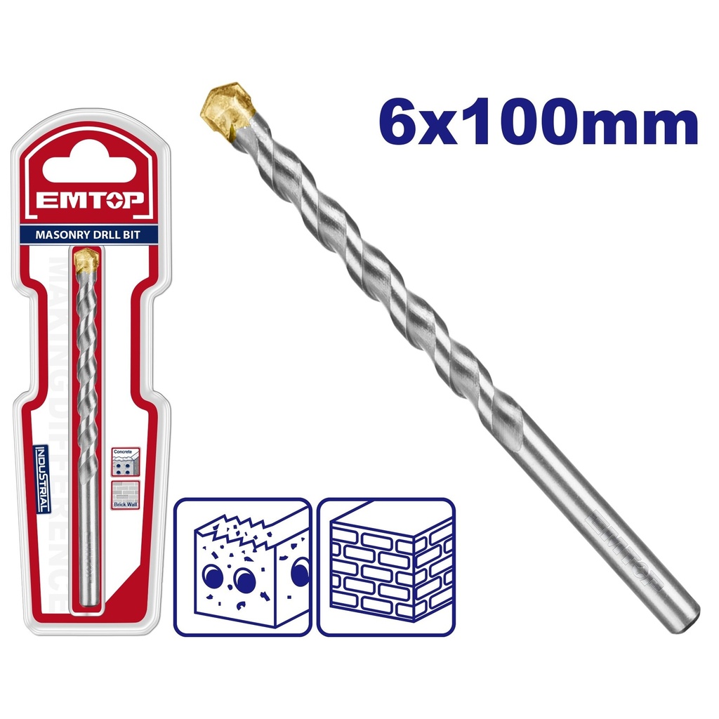 Mecha punta widia 6x100mm EMTOP Indutrial ECDB020610