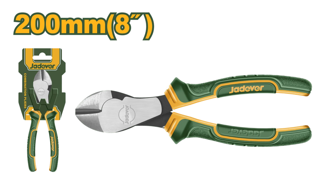 Alicates de corte diagonal de alta resistencia - Tamaño: 8"/200 mm Mango bicolor ergonómico