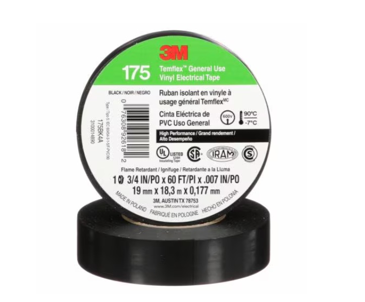 TEMFLEX 175 19MM X 20M NEGRA