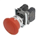 PULSADOR DE EMERGENCIA METALICO HONGO 40MM ROJO (1 NC+1 NA)