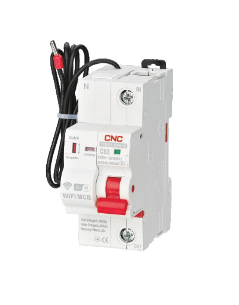 Interruptor automático inteligente YCB9ZF-100W-1x25A