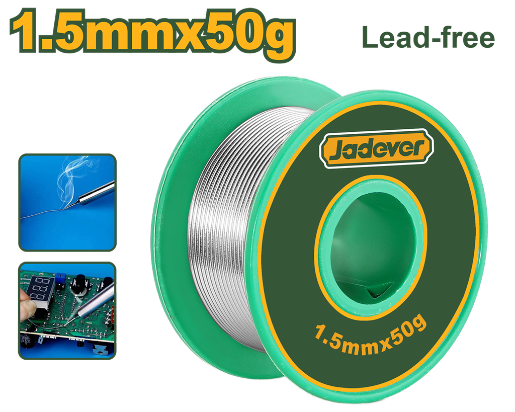 ALAMBRE DE ESTAÑO PARA SOLDADURA SIN PLOMO DIÁMETRO: 1,5 MM PESO NETO: 50G MEZCLA: 99.3%SN+0.7%CU EL PUNTO DE FUSIÓN ES DE 227 °C