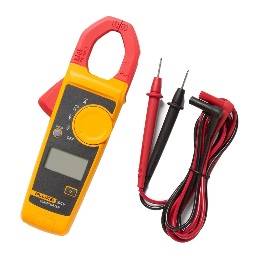 Pinza amperométrica de valor medio de 1000 ACA y 600 VCA/VCC. SÓLO SE COMERCIALIZA EN UN MÍNIMO DE 10 UNIDADES Y ES COMBINABLE CON FLUKE-302+/EM ESP, FLUKE-303/EM ESP Y FLUKE-362/ESPR.  