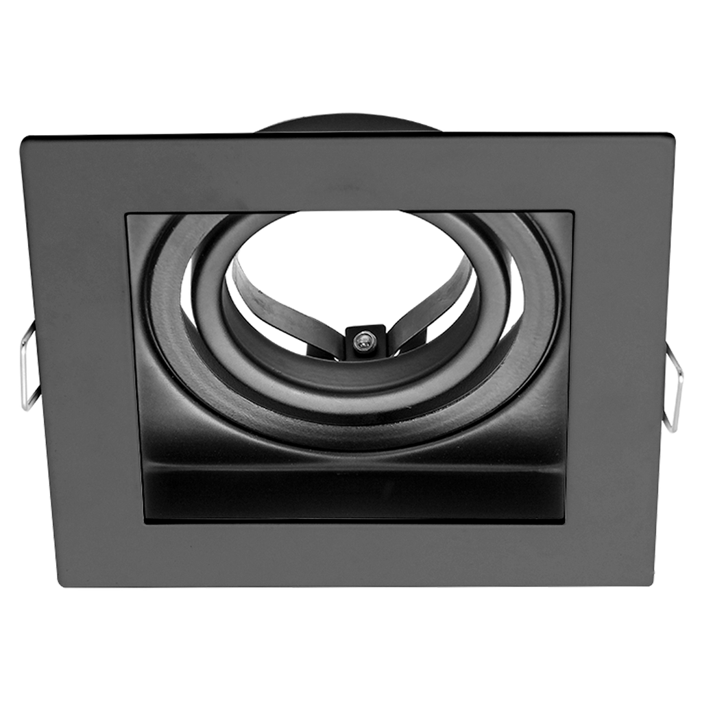 ARTEFACTO MACROLED EMBUTIR X1 DICRO MARCO NEGRO, CON CONECTOR GU10