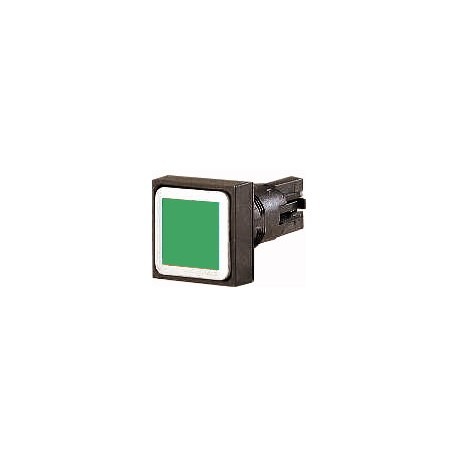 Dis-Pulsador rasante cuadrado c/enclavamiento verde