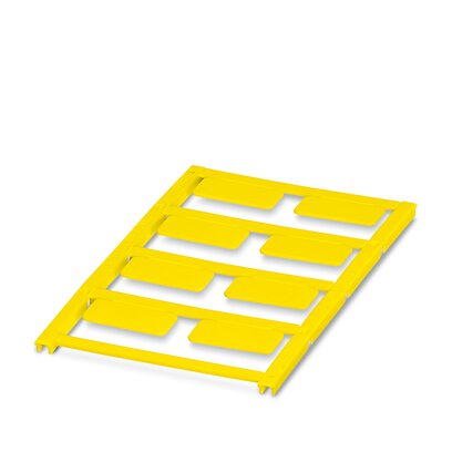 Rótulo de plástico, Estera, amarillo, sin rotular, rotulable con: BLUEMARK ID, BLUEMARK ID COLOR, BLUEMARK CLED, BLUEMARK LED, CMS-P1-PLOTTER, PLOTMARK, clase de montaje: pegado, superficie útil: 27 x 12,5 mm