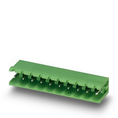 Carcasa base placa de circuito impreso, corriente nominal: 12 A, tensión de dimensionamiento (III/2): 320 V, número de polos: 10, paso: 5 mm, color: verde, superficie contactos: Estaño, montaje: Soldadura por ola