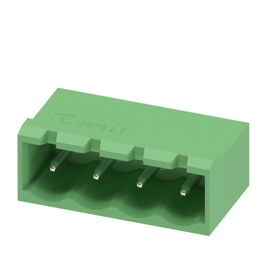 Carcasa base placa de circuito impreso, corriente nominal: 12 A, tensión de dimensionamiento (III/2): 320 V, número de polos: 4, paso: 5 mm, color: verde, superficie contactos: Estaño, montaje: Soldadura por ola