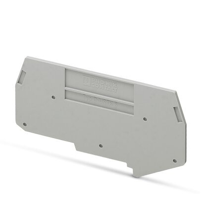 Tapa final, longitud: 91 mm, anchura: 2 mm, altura: 46,5 mm, color: gris