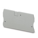 Tapa final, longitud: 69,5 mm, anchura: 2,2 mm, altura: 36 mm, color: gris
