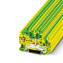 Borne de doble piso conductor de protección, Sección:  0,08 mm² - 4 mm², AWG: 28 - 12, Tipo de conexión: Conexión por resorte, Anchura: 5,2 mm, Color: amarillo-verde, Tipo de montaje: NS 35/7,5, NS 35/15