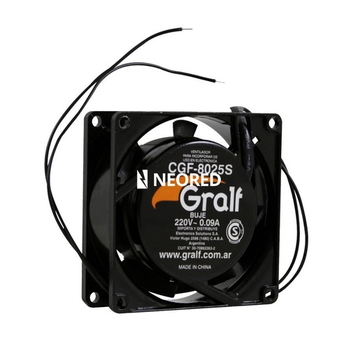 [GRACGF-8025S-24] MEDIDAS: 80X80X25MM
PULGADAS: 3
TIPO: BUJE
ALIMENTACION: 24V-0.2A
RPM: 3500
FLUJO: 38